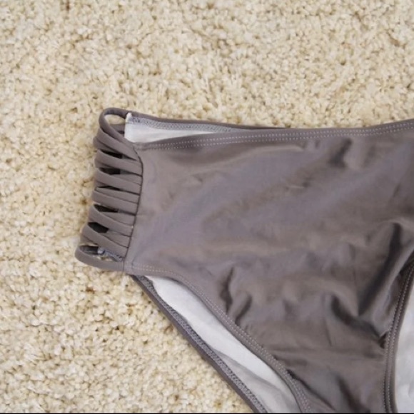 Gray Off Shoulder High Waisted Bikini - Picture 4 of 5